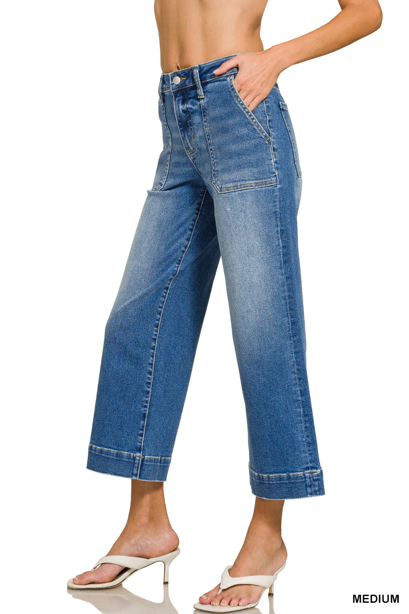 Utility Pocket Cropped Jeans