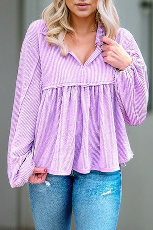 Lavender Ribbed Top