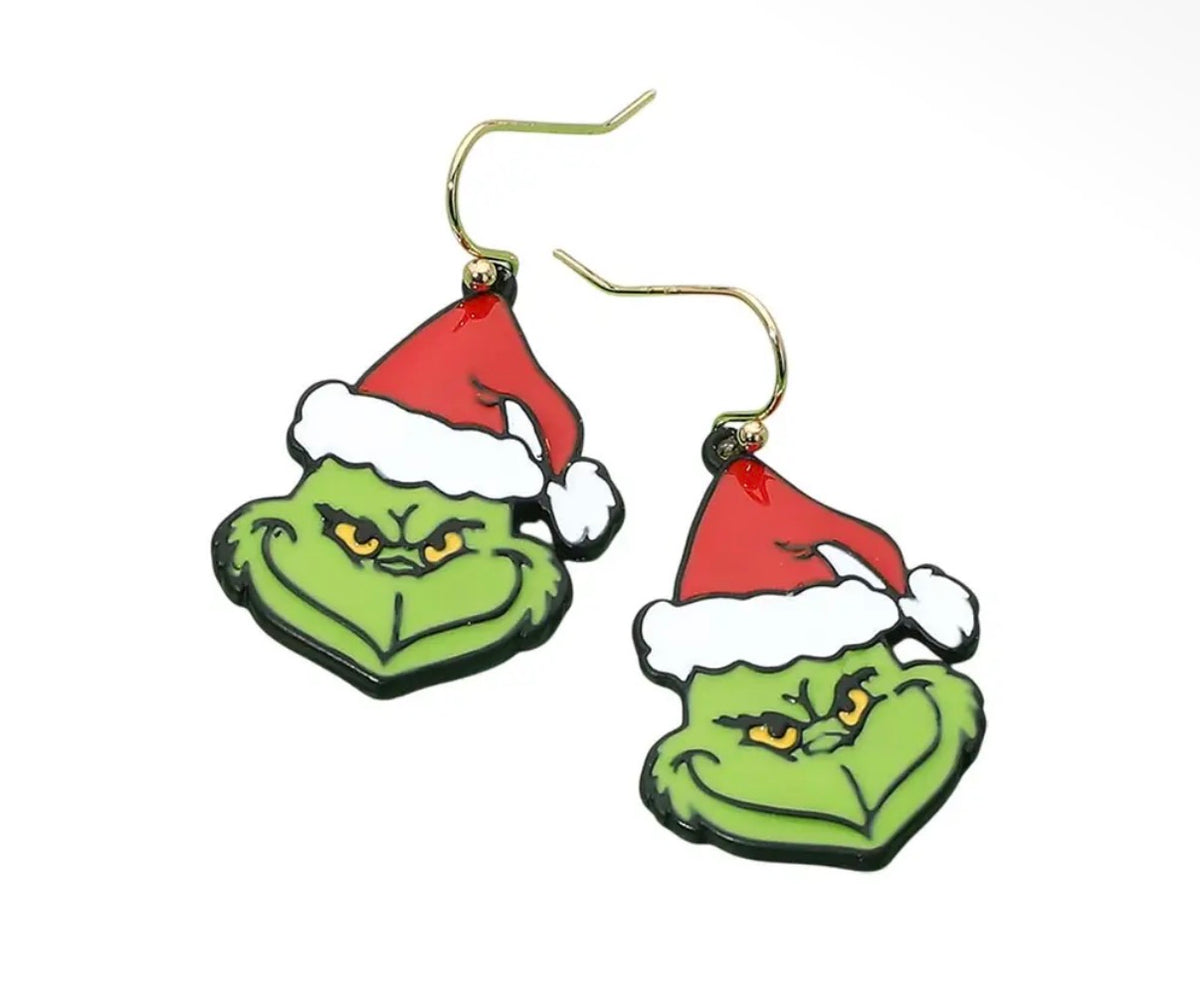 Grinch Charm Drop Earrings