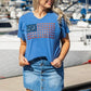 Blue USA Flag Glitter Stars Top