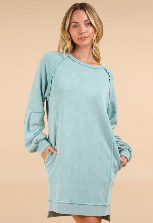 Light Blue Long Sleeve Dress