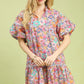 Mixed Floral Babydoll Puff Sleeve Dress