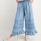Denim Ruffle Pants