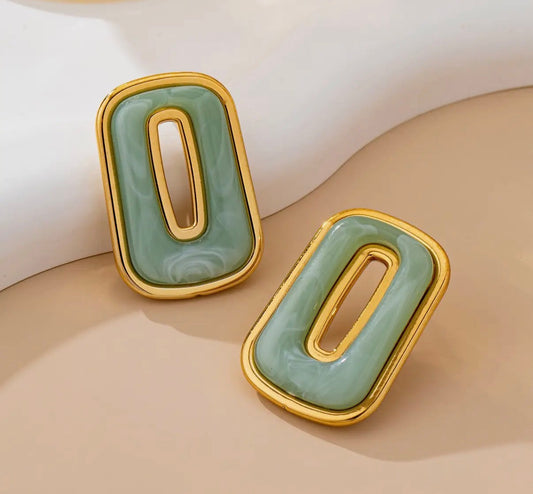 Green & Gold Earrings