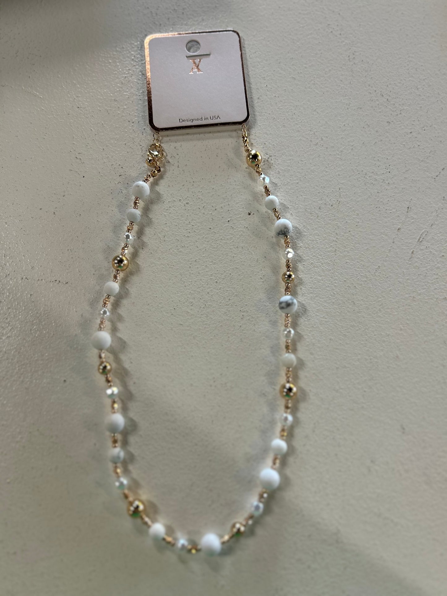 Gold & White Necklace