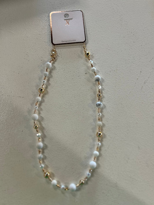Gold & White Necklace