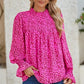 Pink Leopard Print Long Sleeve Top