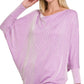 Ribbed Dolman Long Sleeve Top