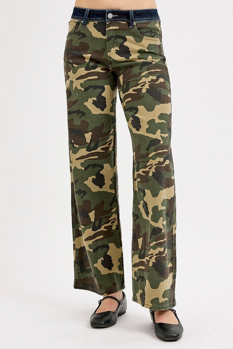 Straight Leg Camo Jeans
