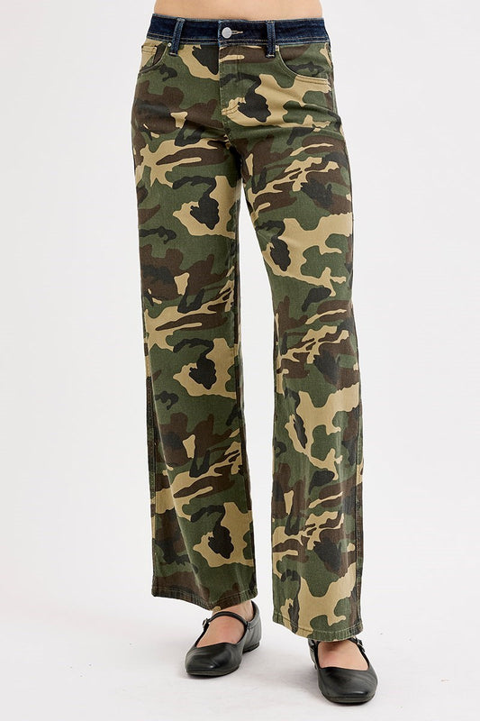 Straight Leg Camo Jeans