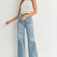 Distressed Wide Leg Jeans