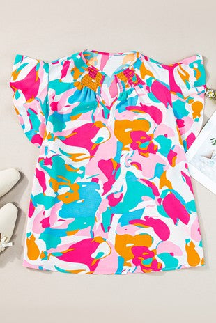 Colorful Print Blouse