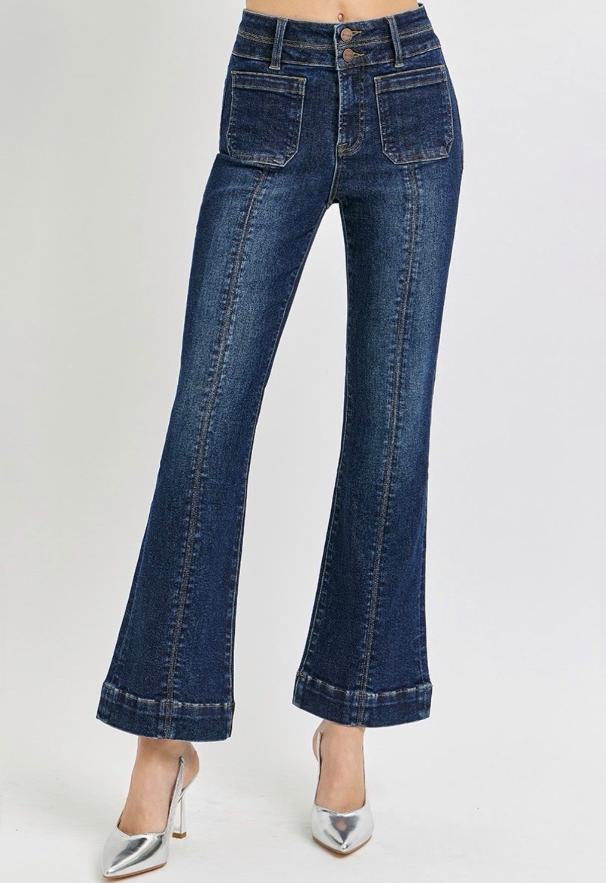 Dark Ankle Bootcut Jeans