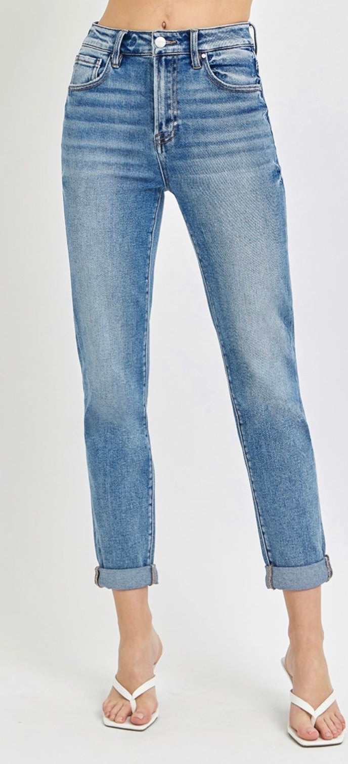 Light Wash Cuff Jeans