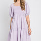 Lavender Puff Sleeve Dress