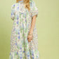 Blue Floral Patchwork Dress