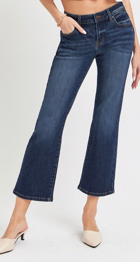 Low Rise Crop Flare Jeans