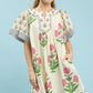 Floral Block Printed Babydoll Dress