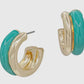 Turquoise & Gold Hoops