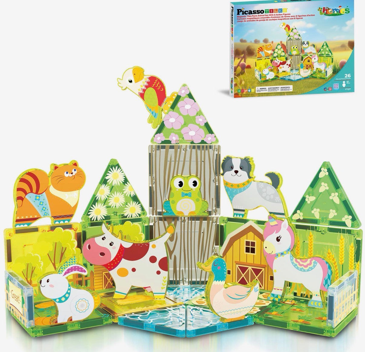 Magnetic Tile Farm Theme Toy Set