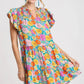 Flutter Sleeve Floral Dress