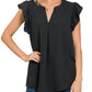 Woven Airflow Ruffled Top