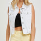 Distressed Cropped Vest