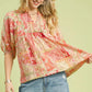 Peach Patchwork Top