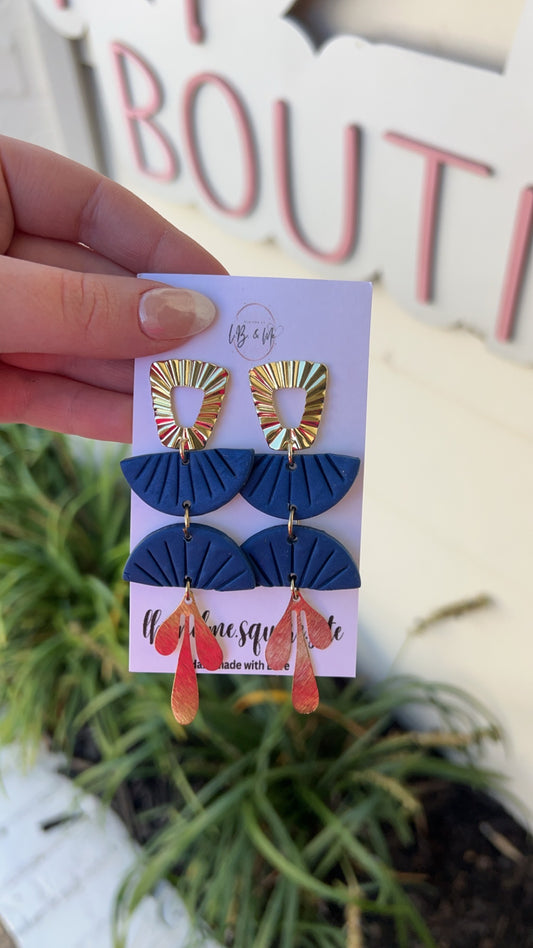 Navy & Gold Earrings