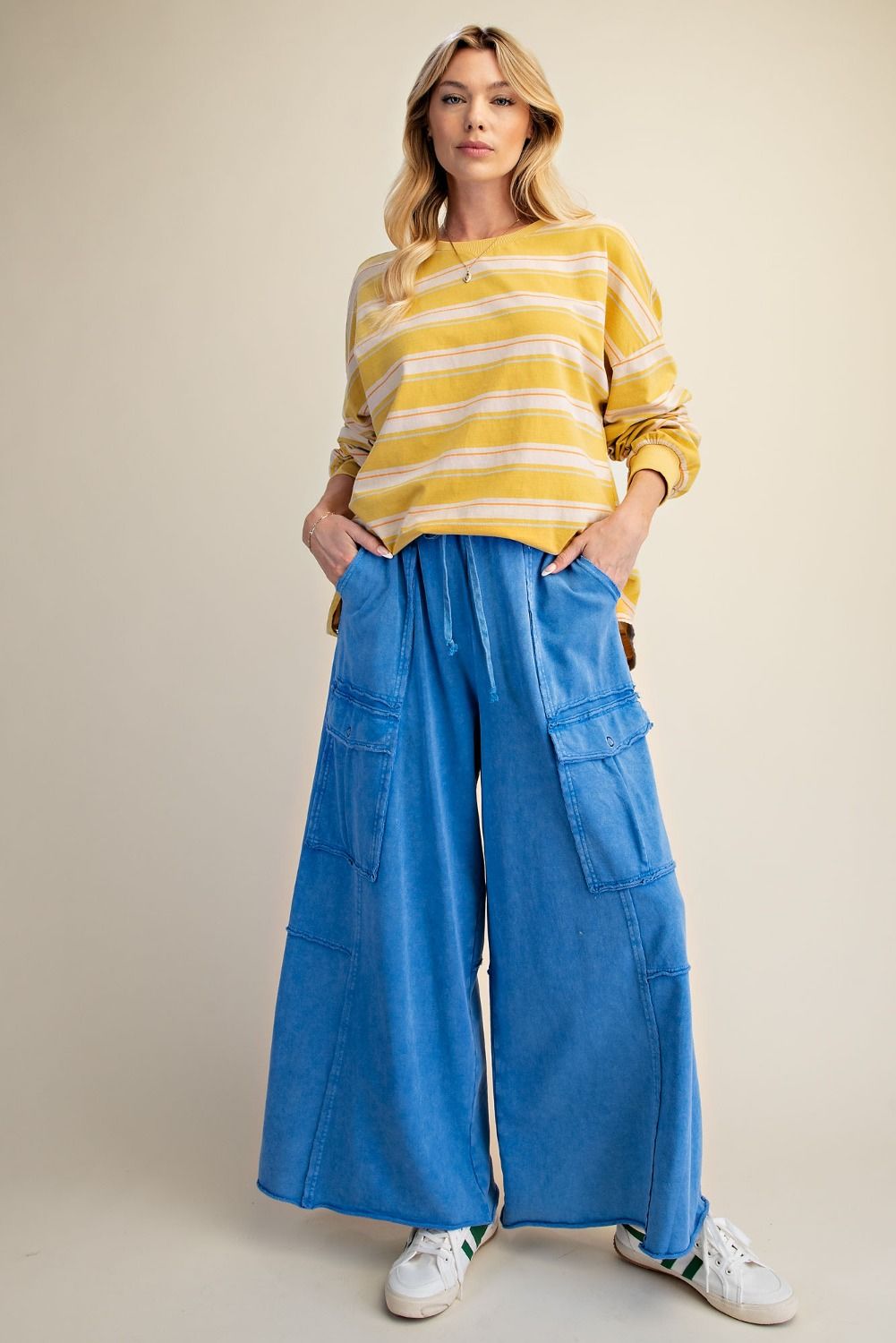 Washed Terry Cargo Pants