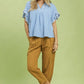 Blue Gingham Checkered Top