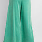 Evergreen Washed Terry Wide Leg Pants