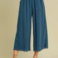 Frayed Hem Wide Leg Pants