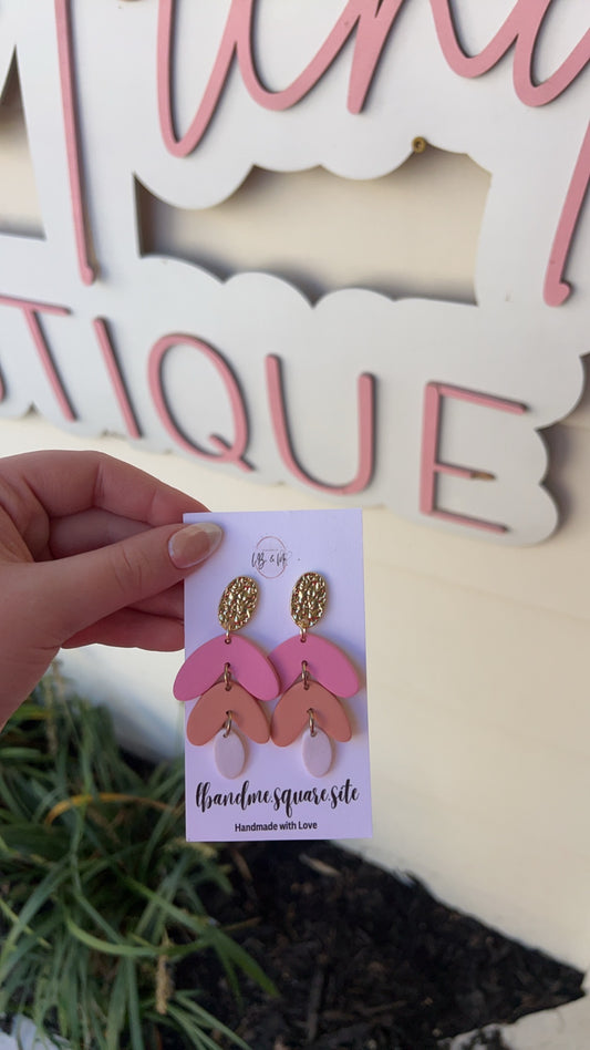 Pink and Orange Earrings