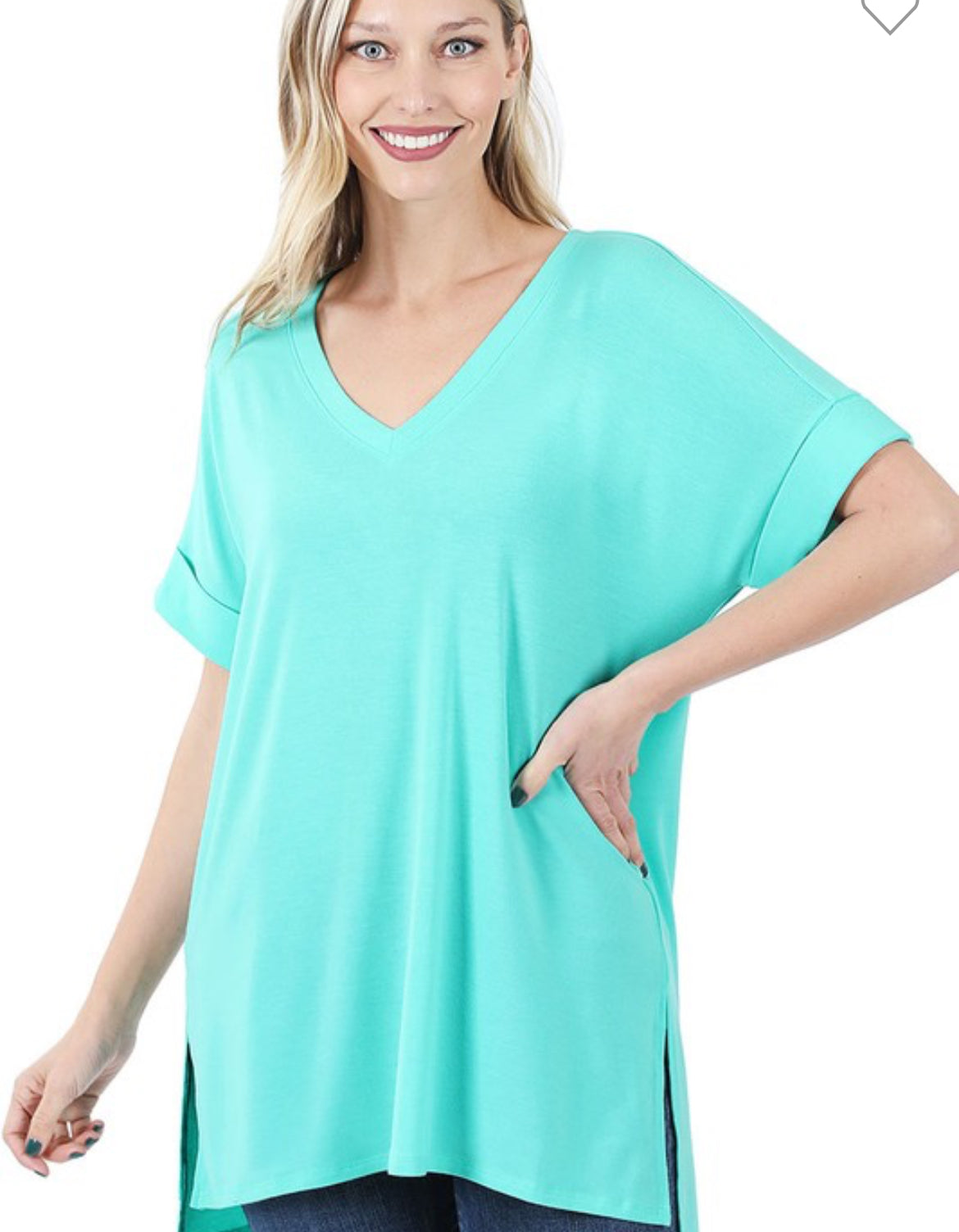 Short Sleeve Hi-Low Hem Top