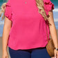 Ruffled Short Sleeve Pink Top