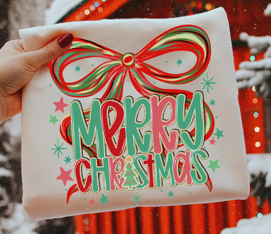 Merry Christmas Bow Tee