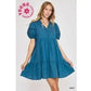 Navy Lace Trimmed Dress