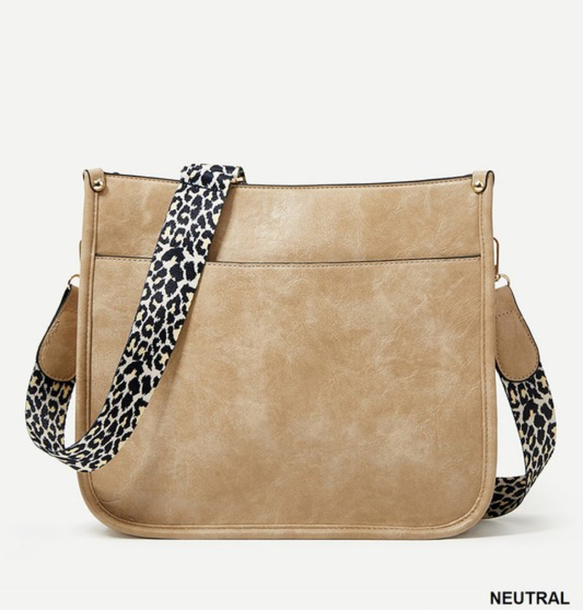 Leather Leopard Strap Crossbody