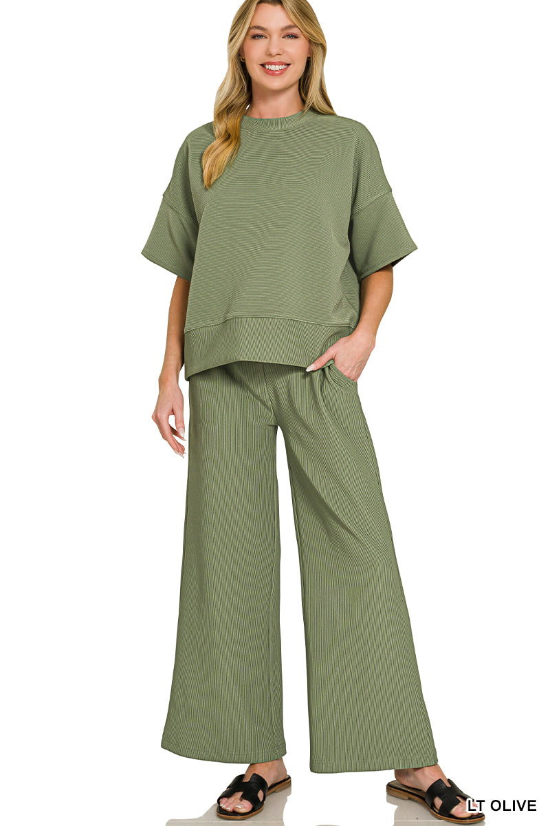 Short Sleeve Ribbed Set