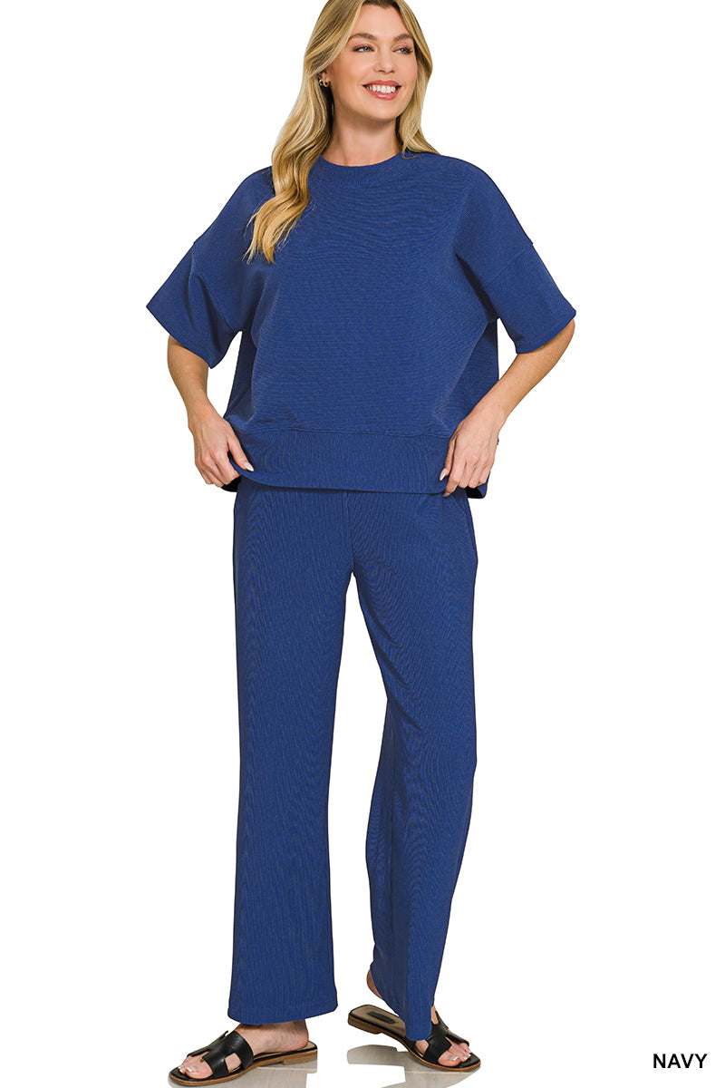 Short Sleeve Ribbed Set