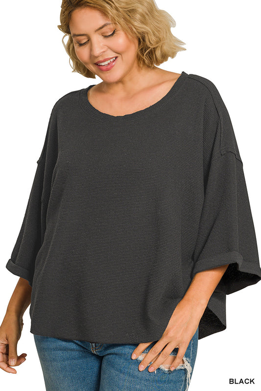 Black Quarter Sleeve Top
