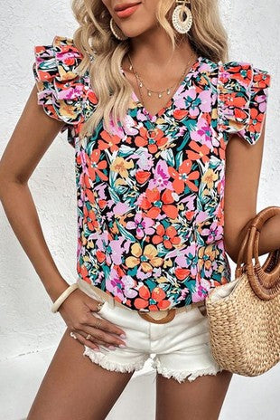 Multi Color Floral Top