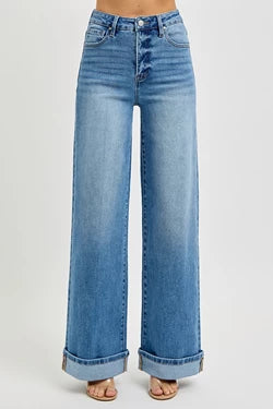 Light Wash Long Cuff Jeans