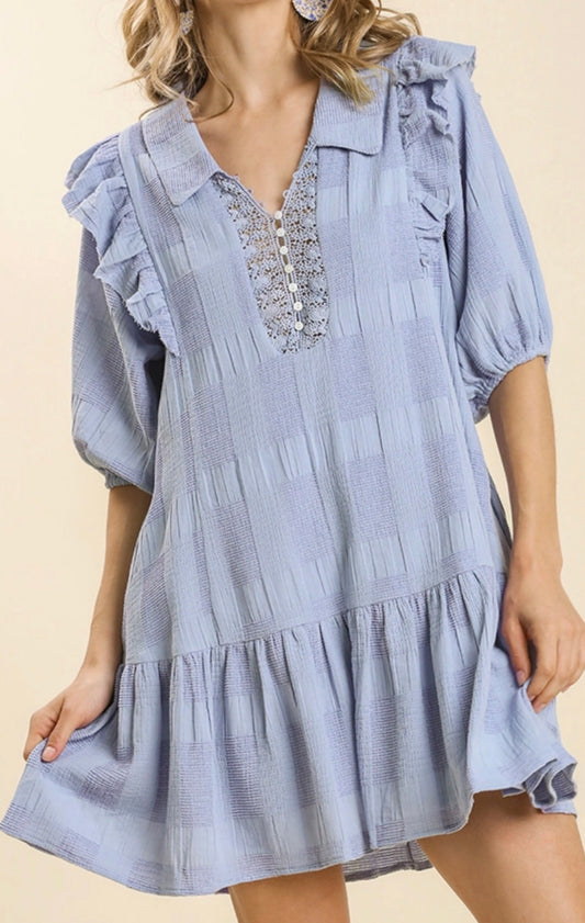 Vintage Blue Collar Dress
