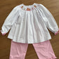 Gingerbread Smocked Bishop Top & Pant Set