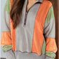 Color Block Half Zip Sweatshirt