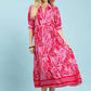 Pink Printed Midi Dress
