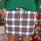 White Christmas Plaid Skort