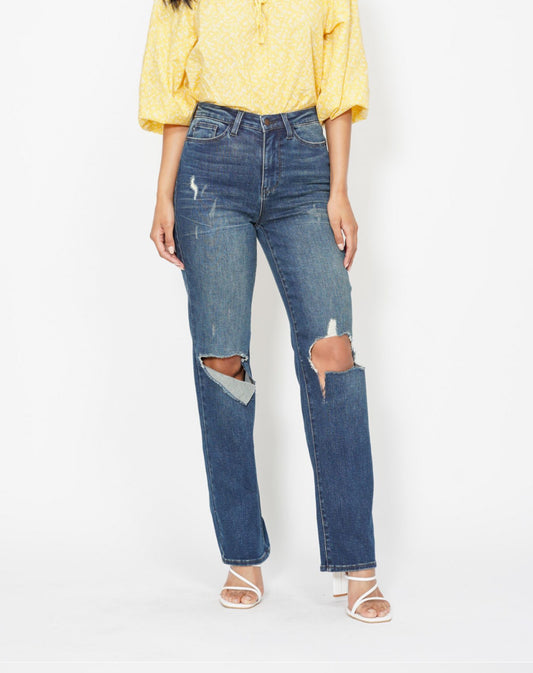 Distressed Dark Jeans